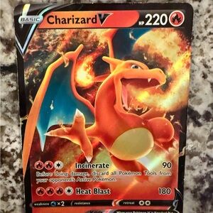 Pokemon Charizard V Card - Red and Orange
